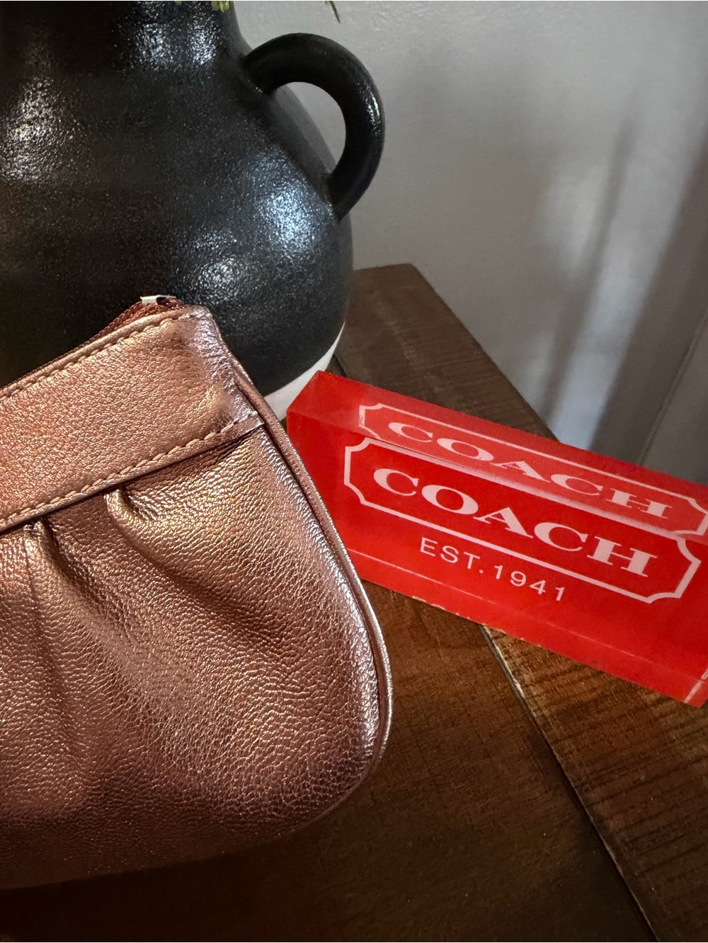 Coach Metallic Pink Wristlet (NWT) - Picture 6 of 10